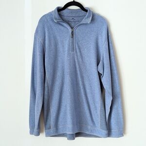 Tommy Bahamas Light Blue Long Sleeve Quarter Zip‎ Cotton Blend, M